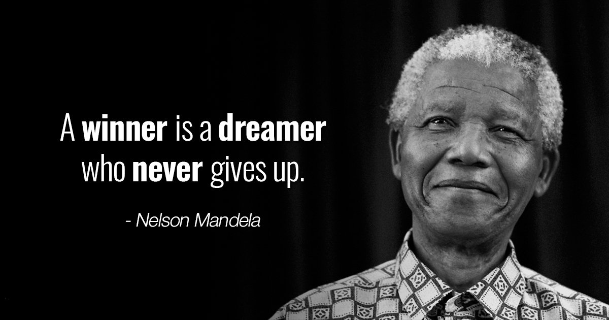 muchecodotcom's tweet photo. Happy #MandelaDay . Let us never forget the remarkable words he spoke . A great man Tribute to #NelsonMandela on  his 100th Birth Anniversary

"A winner is a dreamer who never gives up " https://t.co/2IkZICnai0