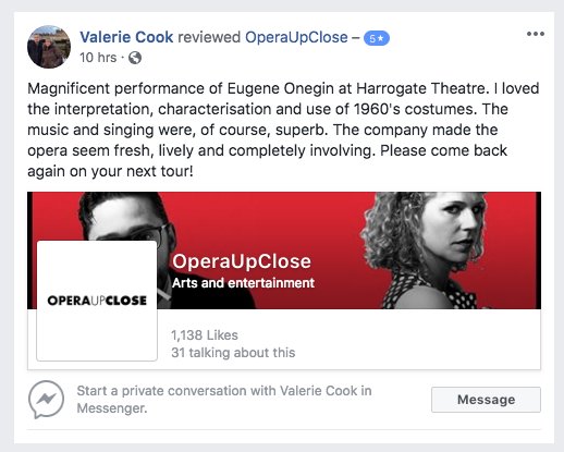 operaupclose's tweet photo. #OUCOnegin was a went down rather well with our #Harrogate audience @HGtheatre. We're taking a well-deserved siesta with this one, back on the road 19 Oct @NewWolsey! 🙌 https://t.co/CtshHeCooc