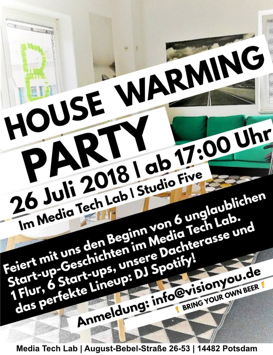 MediaTech_Hub's tweet image. A rooftop terrace, music and beer are waiting for you at the House Warming Party in the #MediaTechLab. Celebrate with the six startups at Studio Five! 🎉