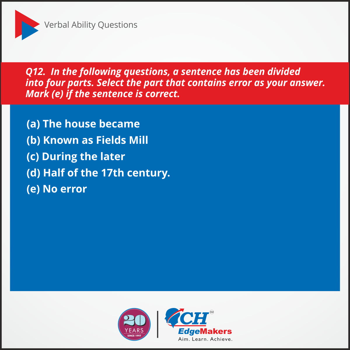 CHEdgeMakers's tweet photo. Take this simple exercise to check your eloquence.

#CH_EdgeMakers #VerbalAbility #PracticeQuestions #QuestionAnswers #Test #TestQuestions #SampleTest https://t.co/w0mHZdPnLI