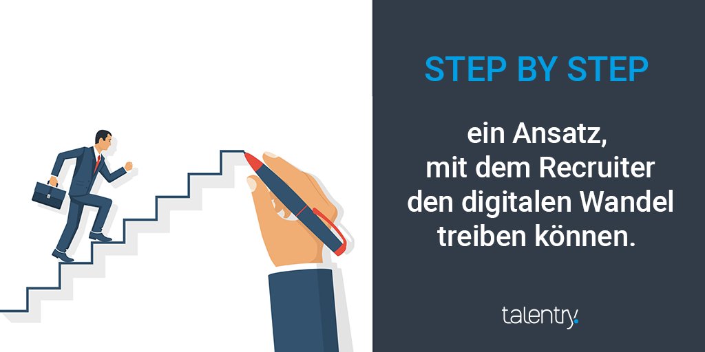Talentry's tweet image. Warum ist die #Digitalisierung noch nicht im #Recruiting angekommen? 3 praktische Ansätze, mit denen Sie den digitalen Wandel in Ihrem Unternehmen treiben können finden Sie in unserer kostenfreien Infografik:  bit.ly/2L0nchl