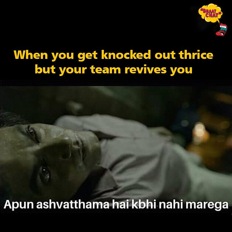 Braatchat's tweet photo. Koi health kit de do! #BraatChat #PUBG #SacredGames #DesiMemes #DesiTrolls #GaneshGaitonde https://t.co/R8wKRqtT6b