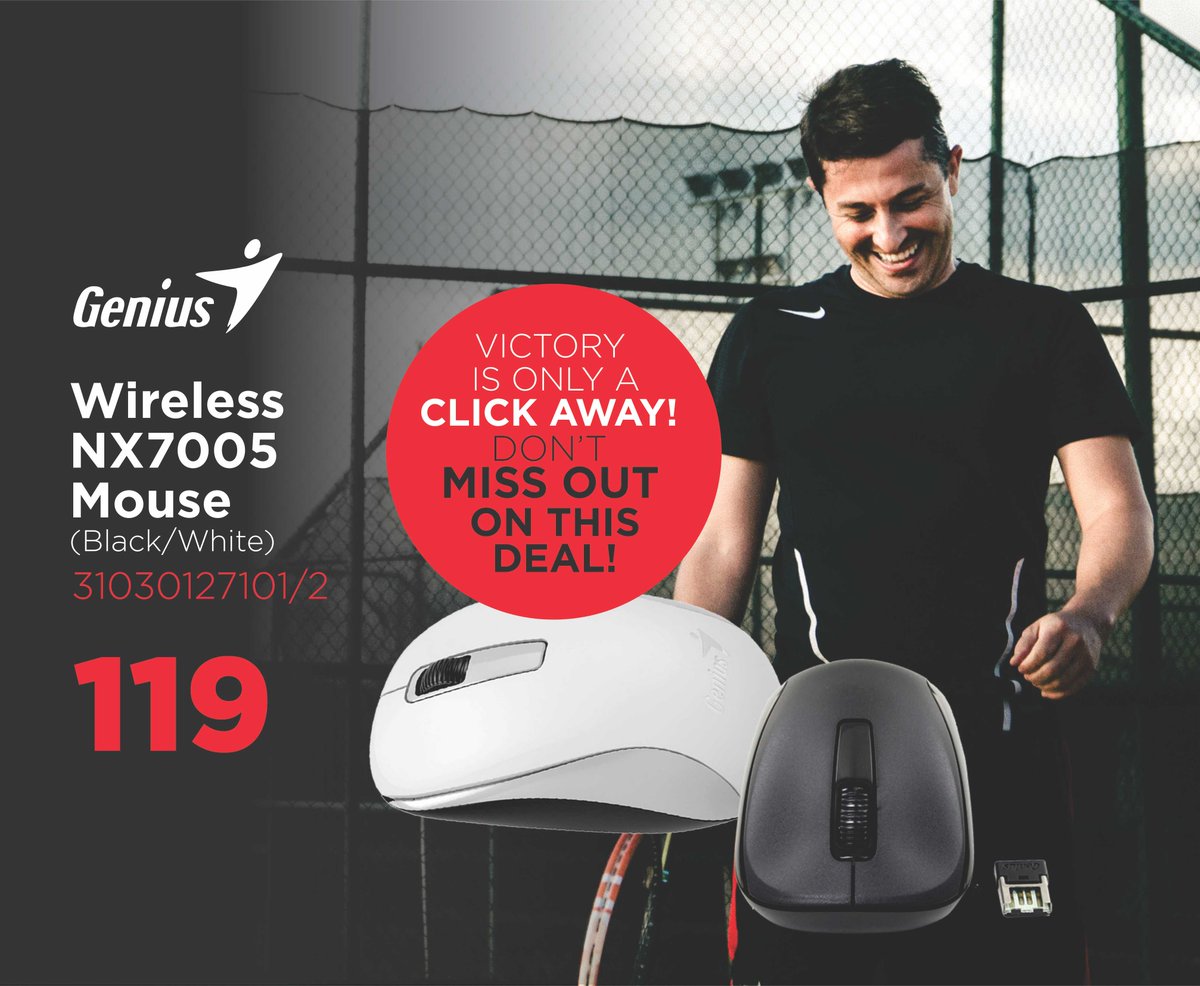 matrix_edenvale's tweet photo. The #Wireless #NX7005 #Mouse from #Genius is built for #performance, its #comfortable, #stylish, gives you the #freedom of #movement, #amazing #tracking #accuracy &amp; its #surface-friendly! Get your @ #MatrixWarehouse now! https://t.co/zPUwKu80GO