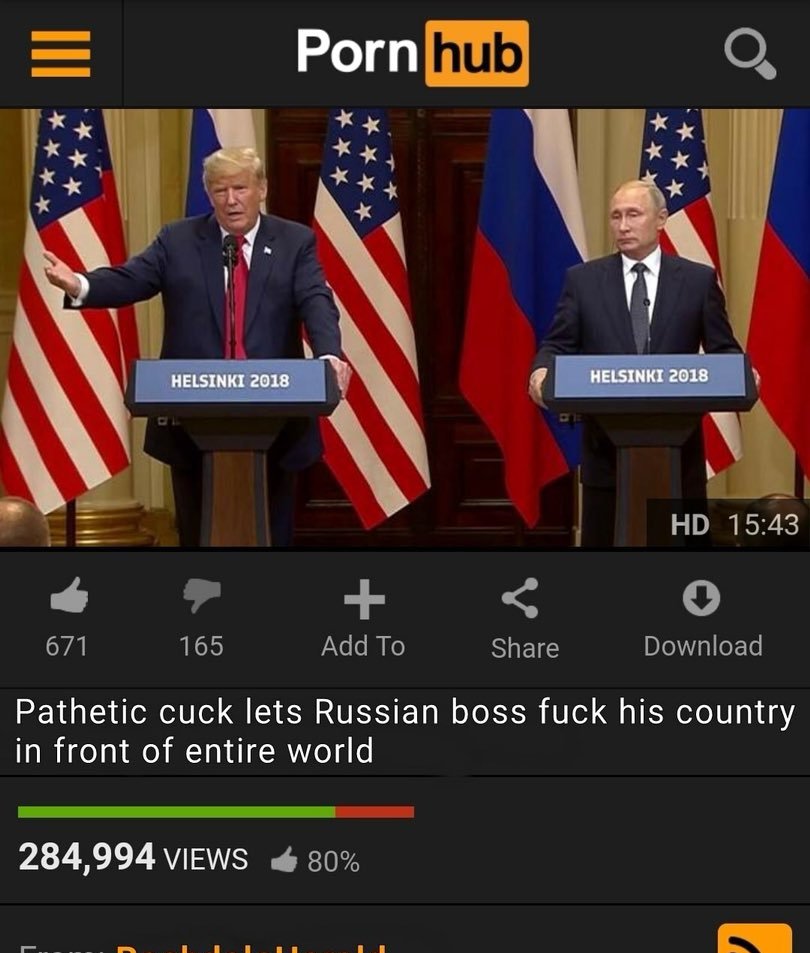 Auch gut. Die Pressekonferenz von Trump/Putin ist auf PornHub gelandet.