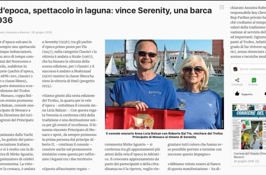CarVenice's tweet photo. Rassegna Stampa
Ringraziamo il collega Sandro Bagno, ufficio stampa del "Trofeo Principato di Monaco" di vele d'epoca, che ci ha inserito nei comunicati stampa promuovendo anche il nostro evento. È stata un'esperienza unica l'incontro tra auto e vele d'epoca in Bacino San Marco. https://t.co/DIDuN3QksG