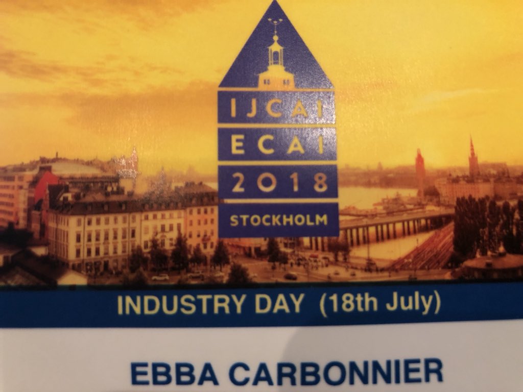 #IJCAI2018 8000 AI scientists, technologists and researchers, above that 80 AI companies such as Google, Facebook, Intel, Nvidia, Alibaba and Tencent. Good to be here #swelife #medtech4health <a href="/LenaStrmberg/">Lena Strömberg</a> <a href="/ChrisXtg/">Christian Guttmann</a>