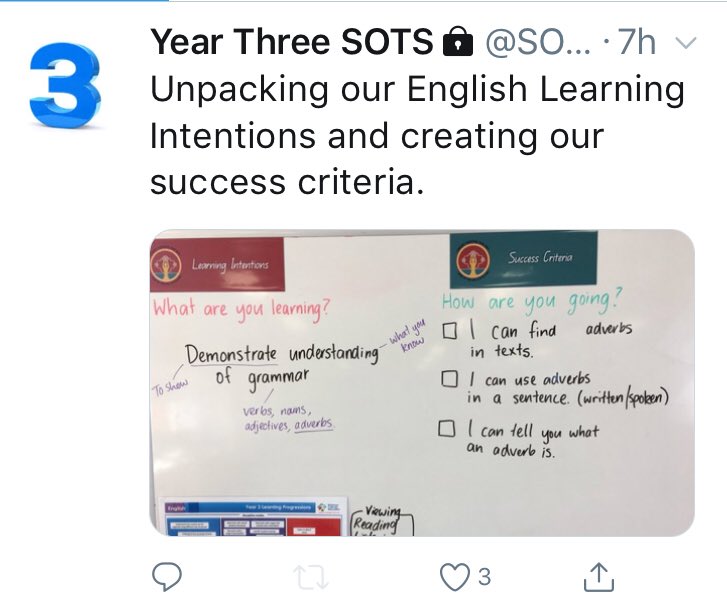 SOTScleveland's tweet photo. This is what makes SOTS such a special place. Less than one day after our professional development about Learning Intentions and Success Criteria our Year 3 Teachers are putting what they saw into practice. #sotscleveland #sots #teachersarelearnerstoo https://t.co/5tfmShzrGj