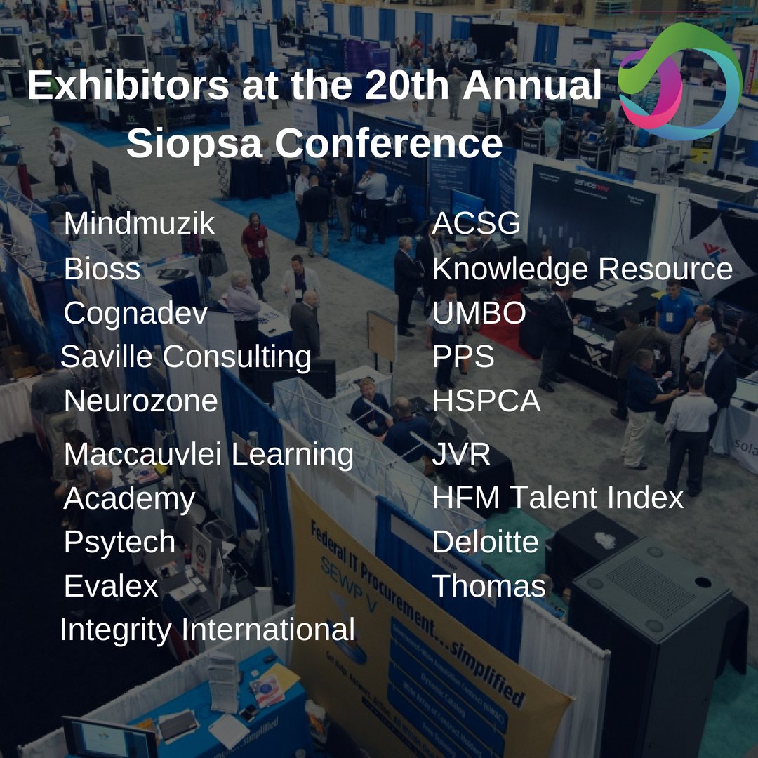 _SIOPSA's tweet photo. These are the exhibitors that will be present at the 20th Annual SIOPSA Conference.
More reasons to not miss out! Book your seat NOW at https://t.co/MEjzmgAptm or contact info@siopsa.org.za. #IOPimpact #SIOPSAConference2018 #SIOPSA2018 #TheArtofCollaboration https://t.co/sQT1baLgjh