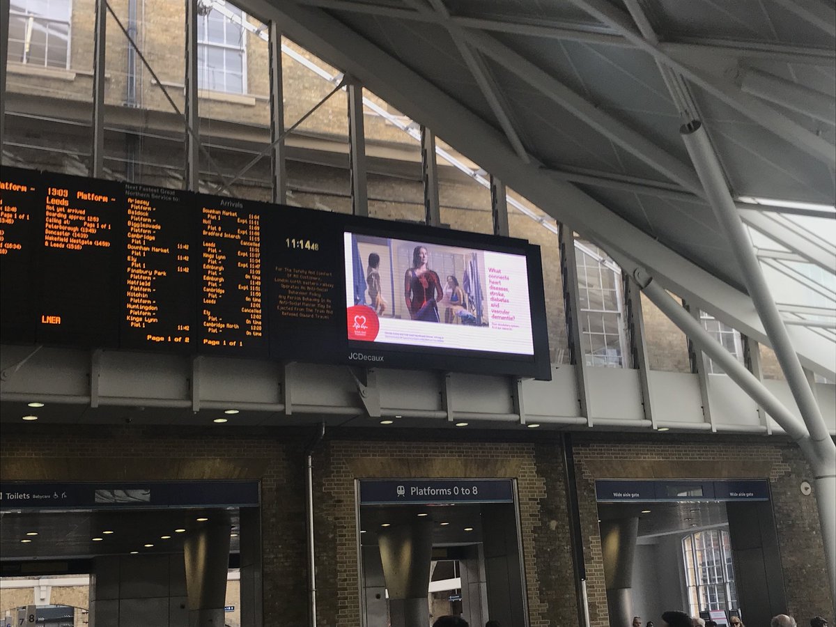 Fantastic to see <a href="/TheBHF/">British Heart Foundation</a>’s new messaging at #KingsCross showing the full scope of our lifesaving research; including stroke, vascular dementia, diabetes and of course heart diseases, which are all connected by your circulatory system.