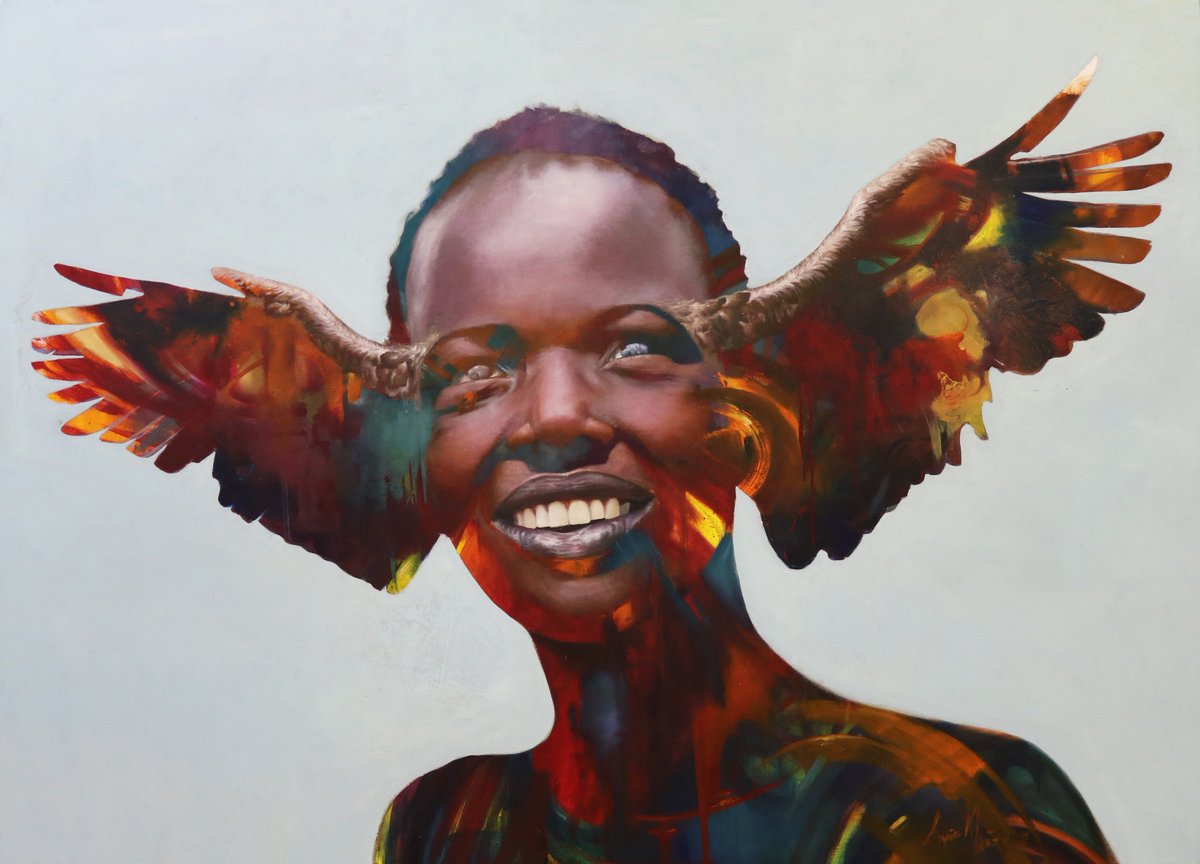 DesignEclectica's tweet photo. How captivating is this painting by the incredible @loyiso_mkize titled; Liberation. Currently on show so come and experience its magnitude in person! https://t.co/4BNrCEE2EP