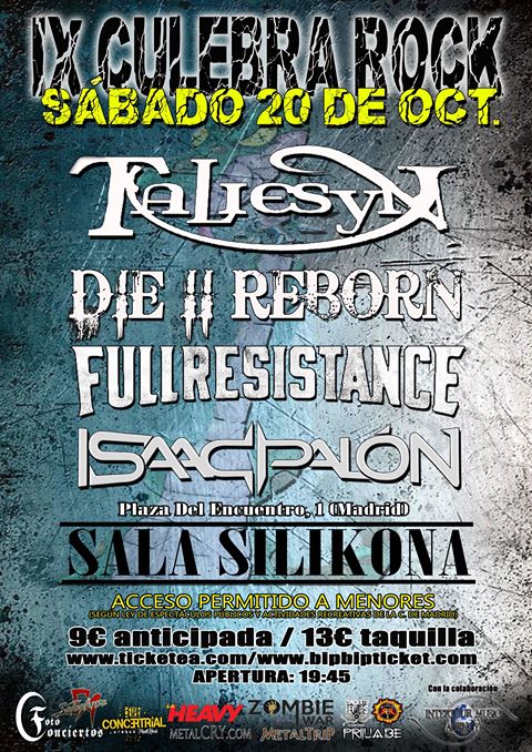 🔥🔥TALIESYN en Madrid - 20 de Octubre🔥🔥

¡¡¡OS ESPERAMOS!!!

🤘ENTRADAS ANTICIPADAS🤘

➡️ ticketea.com/entradas-festi…
➡️ bipbipticket.com/home/ix_culebr…
*
*
#Taliesyn #Heridas #Giraheridas #Rock #Hardrock #Metal #Andaluz #Madrid