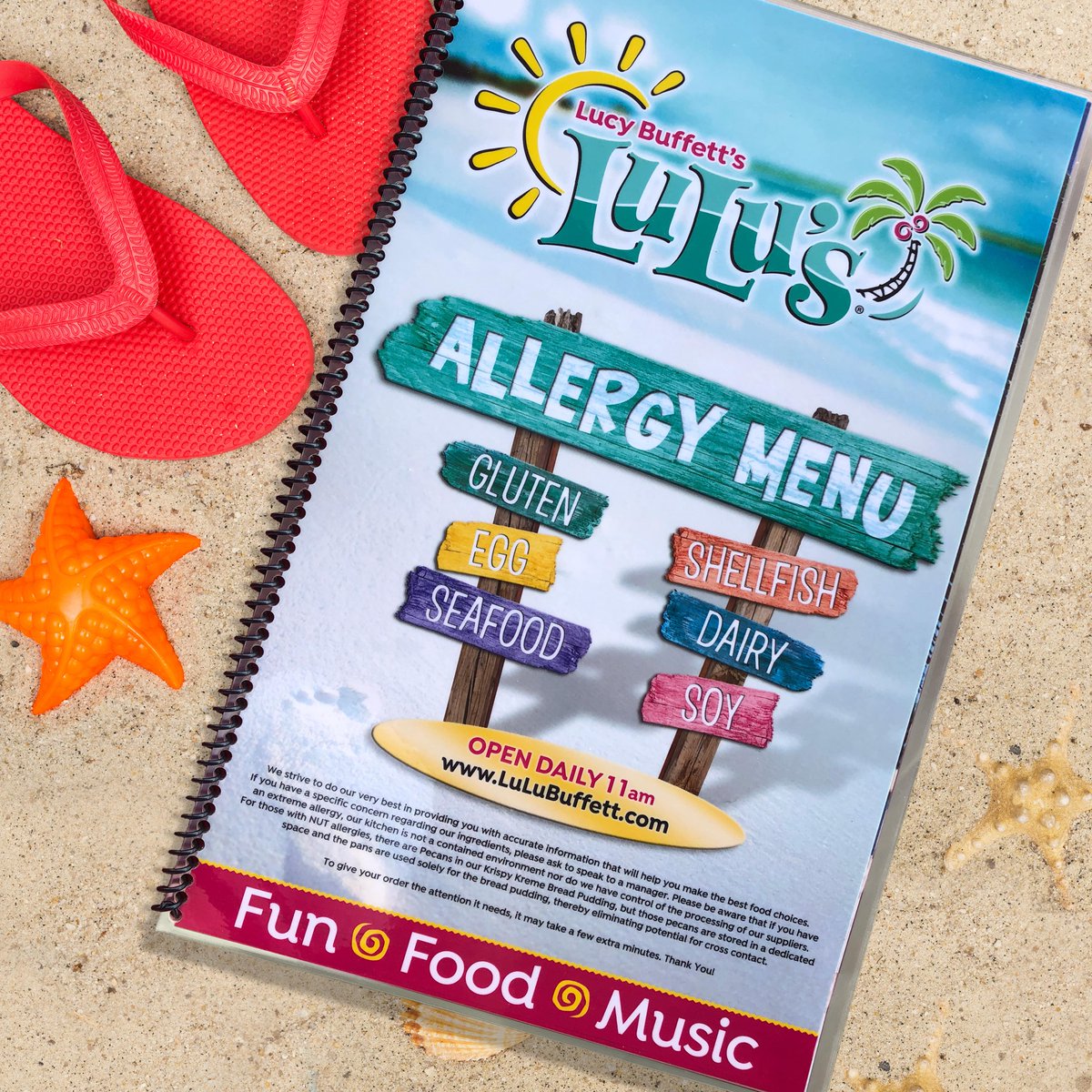 LuLusMyrtleBch's tweet photo. Allergies? No problem! We've got something for everyone at #LuLusNMB! Just ask your server to see our #AllergyMenu when you visit. π€π΄πΉ https://t.co/V6xl1vf8Ow