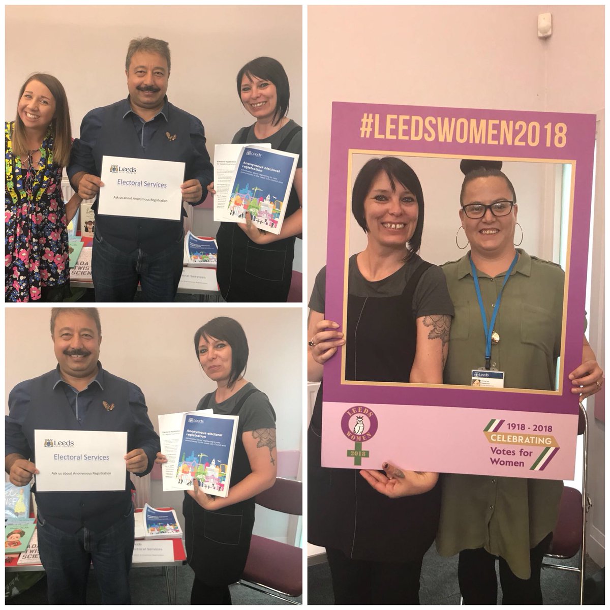 Proud my team are attending the @leeds_women centenary event today to promote anonymous electoral registration @AngeSmi86676422 @JohnMulc @James_A_Rogers @GoharAlmassKhan #leedswomen2018