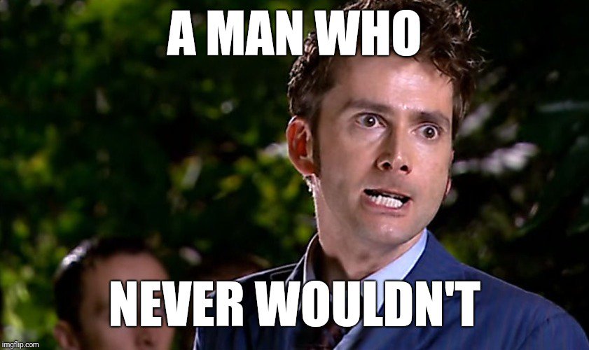 WhoHats's tweet photo. Turns out we've been getting that #DoctorWho quote wrong...
#Trump #TenthDoctor #TrumpPutin #TrumpPutinSummit #TrumpWould #TrumpWouldnt #Would #Wouldnt #AManWhoNeverWould #NeverWould #DavidTennant #TheDoctorsDaughter https://t.co/GpZwOe8hsw
