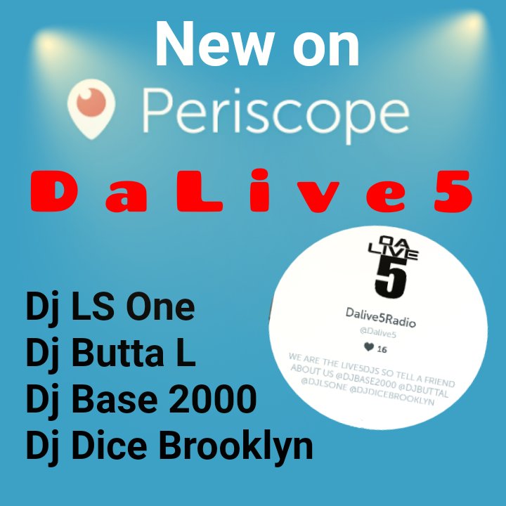 ESesuuu's tweet photo. Dalive5 now on Periscope
.
Just search 'dalive5' on Periscope and listen to really good music
.
@djdicebrooklyn
@djbase2000
@dj_butta_l
@djlsone
.
.
.
.
#HIPHOP #RnB #reggae #realhiphop #music #DJ #realDj  #periscope 
#dalive5radio #dalive5 #live5family https://t.co/e4qu2uuFDE
