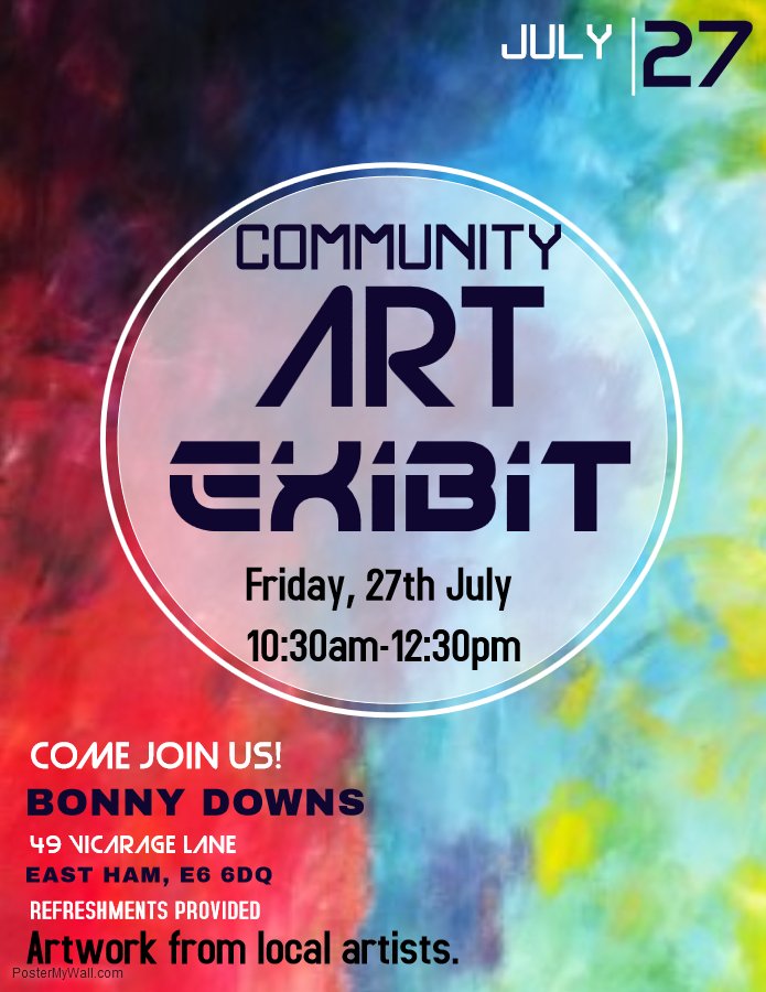 bdca247's tweet photo. Art lovers are invited to our Newham Community Art Exhibition @ The Well E6 6DQ from 10:30 - 12:30 Friday 27th July. Including original works by talented local Elders. #newham #artyparty https://t.co/dkiBWXSpYp