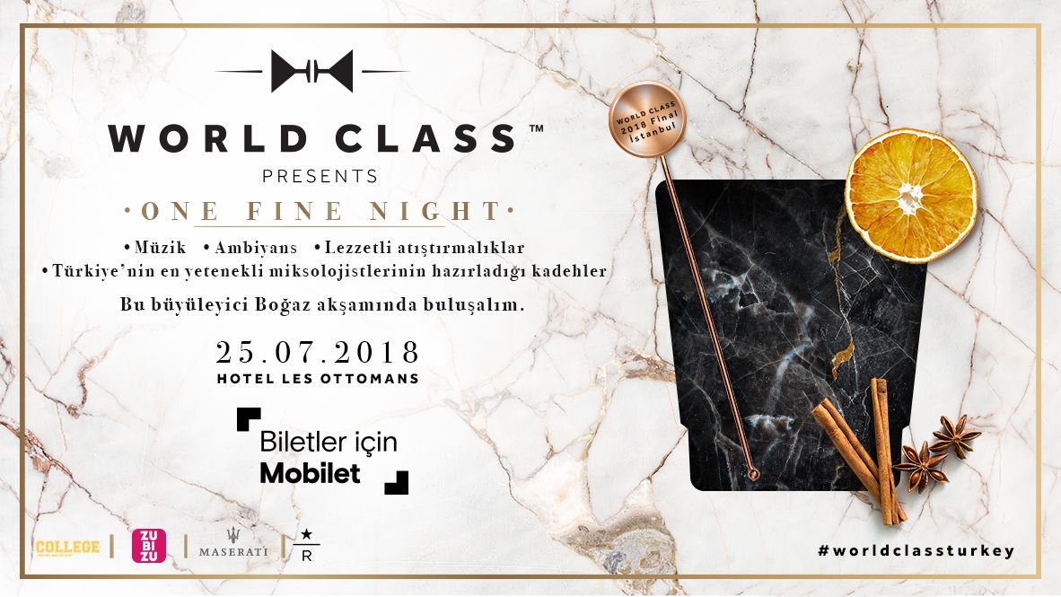 GQTurkiye's tweet photo. 25 Temmuz gecesi usta isimlerden kokteyller, lezzetli ikramlar ve gece boyu canlı müzikle farklı bir deneyim vaat eden World Class Presents: One Fine Night'ın biletleri için Mobilet! #worldclassturkey https://t.co/YUZFKITVGW https://t.co/ZFWKW9EjN4