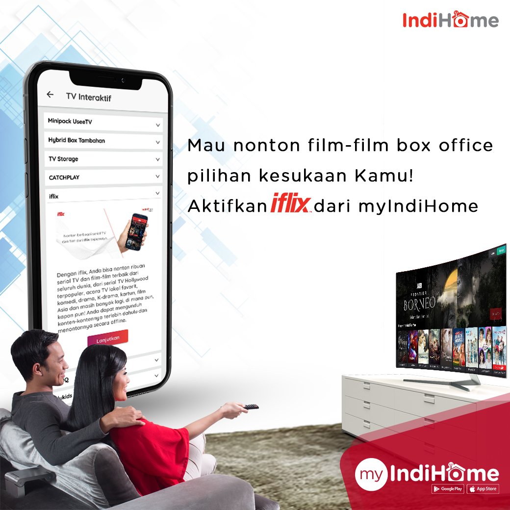 Telkom_EYF's tweet photo. Segera berlangganan IndiHome melalui myIndiHome dan dapatkan iflix untuk nikmati berbagai pilihan film-film box office kesukaan Anda. https://t.co/braKQwKJyt