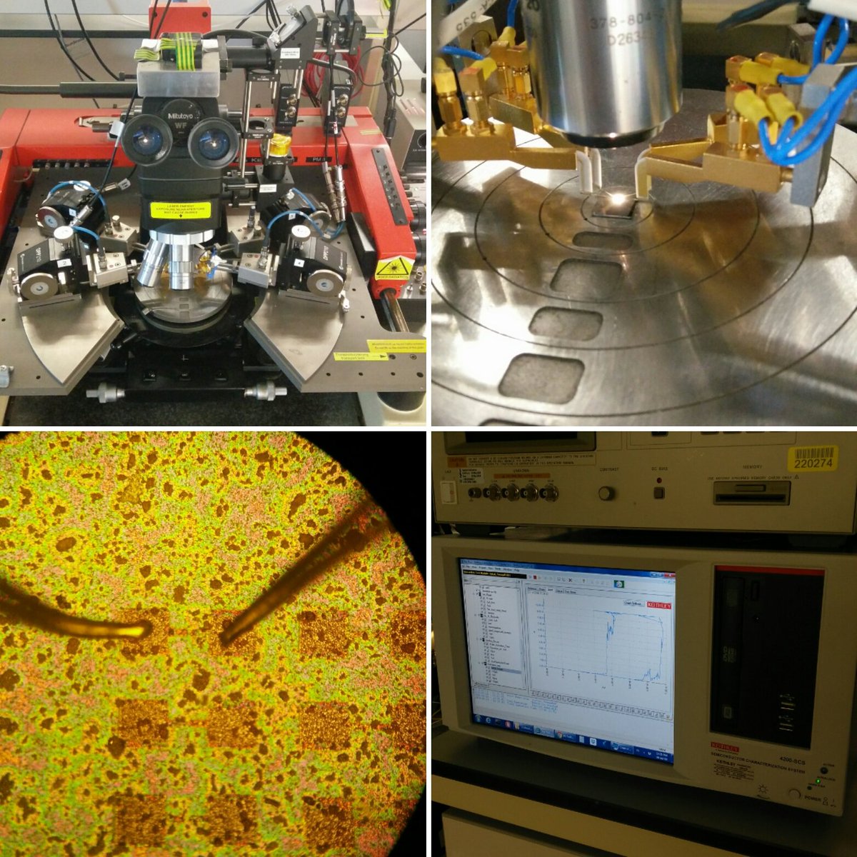 BolandLab's tweet photo. Our workhorse electrical system in @ambercentre , characterizing our @mcag_ucc #nanomaterials samples for memory applications. @tektronix Keithley 4200 and @cascademicro probers. #research #LoveIrishResearch #TrinityIsSocial #science #futuretech #nanotechnology https://t.co/uvILGa6TtA
