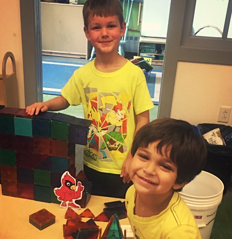 Our #SPSCardinal is having the best summer so far at #SPSSummerPrograms This week he helped our friends build some new #magnatiles buildings to work on their #STEAM skills ⚛ The learning never stops at St. Peter's School!