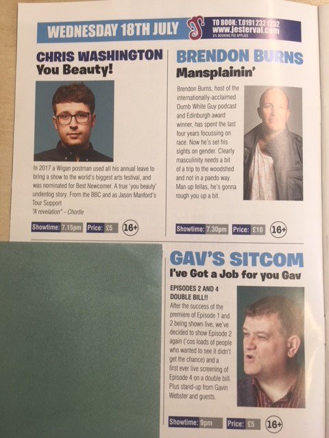 Tonight <a href="/JestervalComedy/">Jesterval</a> brings us another bumper batch of barmy banter as <a href="/ChrisWash_/">Chris Washington</a> <a href="/brendonburns/">Brendon Burns</a> &amp; <a href="/Thegavinwebster/">Gavin Webster</a> #Gavssitcom get us in stitches with their genius jokes.  Get your tickets at  bit.ly/2KreNjJ