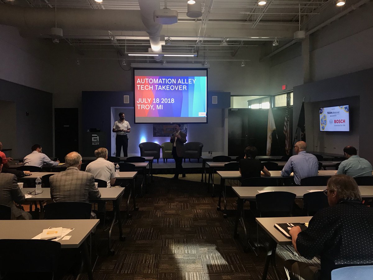 AutomationAlley's tweet photo. We have officially kicked off our #TechTakeover with Bosch! #Industry40 https://t.co/Y9Yt8RhKeq