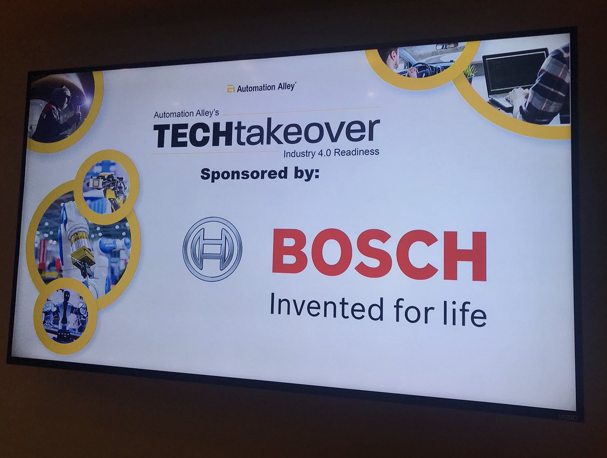AutomationAlley's tweet photo. We have officially kicked off our #TechTakeover with Bosch! #Industry40 https://t.co/Y9Yt8RhKeq