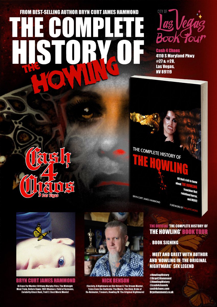 BrynCJHammond's tweet photo. I’m so psyched to be touring #LasVegas with my latest book (The Complete History of The Howling) this October, Vegas here I come! 

@neonmanagement @TheCelebManCo @KrystalPR_ @AMAnet @WainwrightZoie @NonprofitHorror @FANGORIA @VitalVegas @HeyScoops @l8nightradio @sueehahn https://t.co/Yb1iIsK4pX