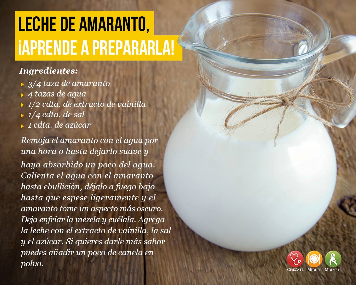 ¿Qué tal prepararte una leche de amaranto para el desayuno? IMSS