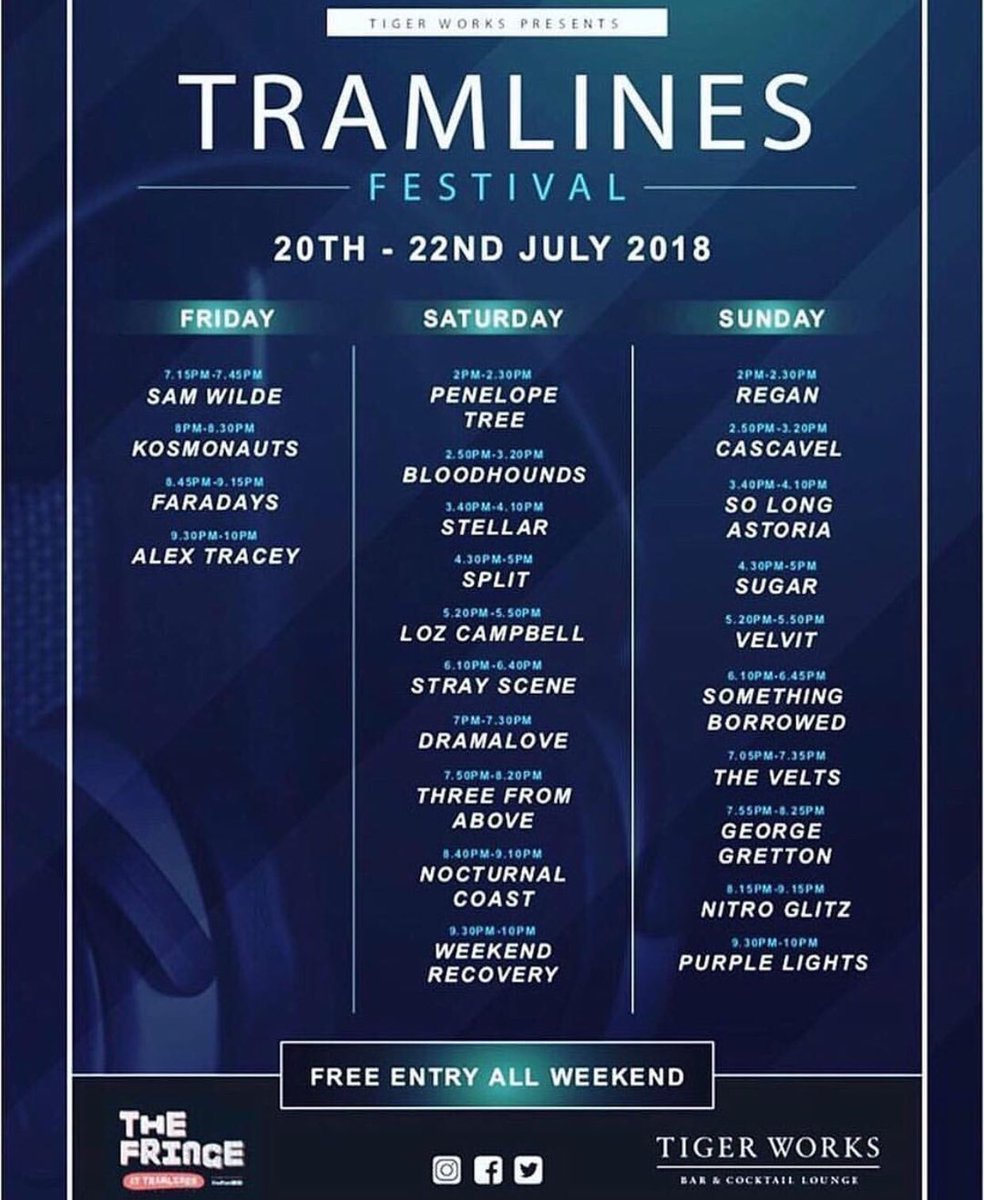This Friday we play At Tiger Works Bar in Sheffield for this years Tramlines festival. We take to the stage at 9.45.

See you there!

#Faradays #tramlines #music #neemusic #gig