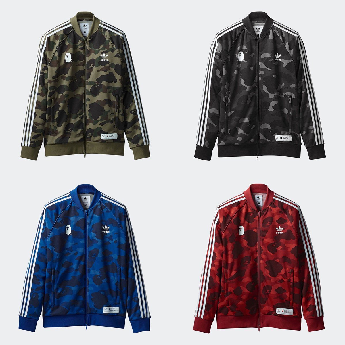 bape adidas jacket blue