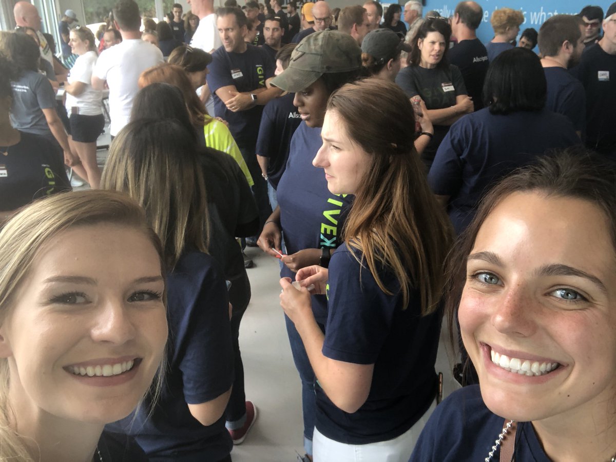 FoodBankCENC's tweet photo. Hi! This is Maddy and Megan reporting to you from the FBCENC and today we’re taking over the Food Bank’s social media for the next two hours for a special #AllscriptsTakeover so stay tuned for some serious volunteering fun! #AllscriptsGivesBack https://t.co/EIvFREFd9j