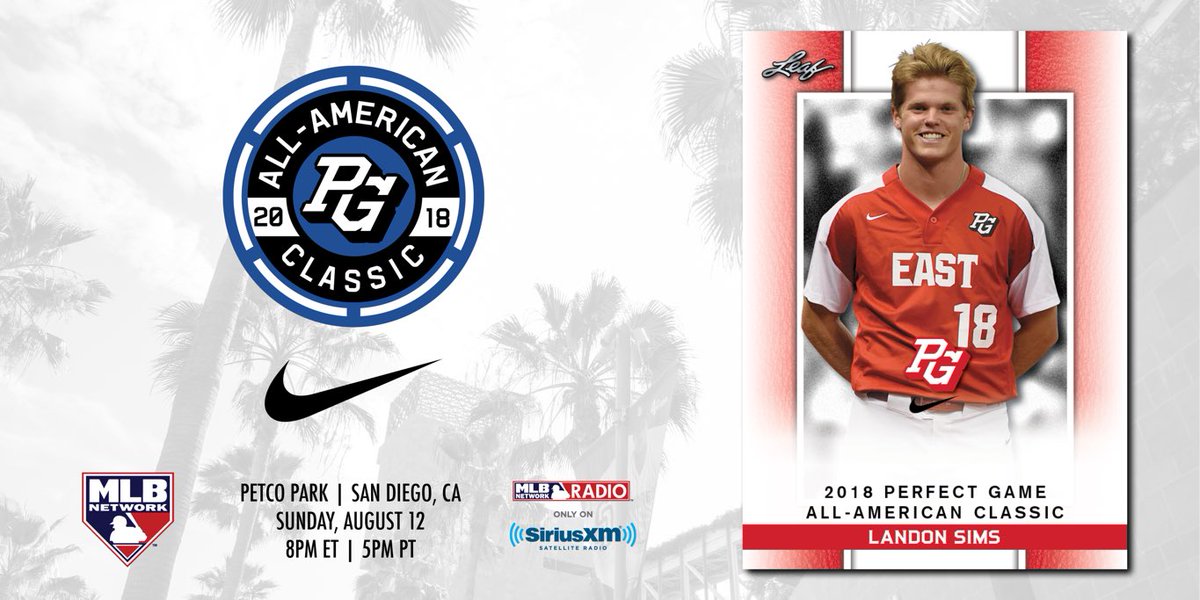 landoosims's tweet image. Extremely blessed to be selected to play in the @PerfectGameUSA All-American classic in San Diego! #PGAAC @PGAllAmerican @nikebaseball