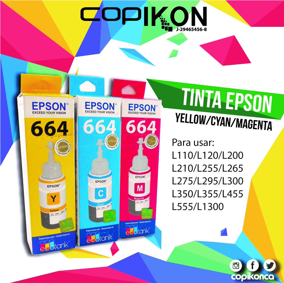 Copikonvnzla's tweet photo. Tintas epson 
#Eledo #Copikon #venezuela #epsonvenezuela #vzla https://t.co/kaFHhlleft