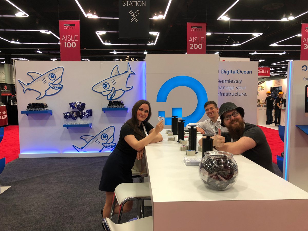 digitalocean's tweet image. The gang&apos;s all here in Portland for #OSCON! Stop by Booth 101 to say hi to our friendly Sharks &amp;amp; pick up some swag while you&apos;re there 💙 

*Plus* don&apos;t miss @tspeegs &amp;amp; Lauren&apos;s talk today at 11:50AM in E143/144 where they&apos;ll discuss our approach to Spectre and Meltdown #oscon2018