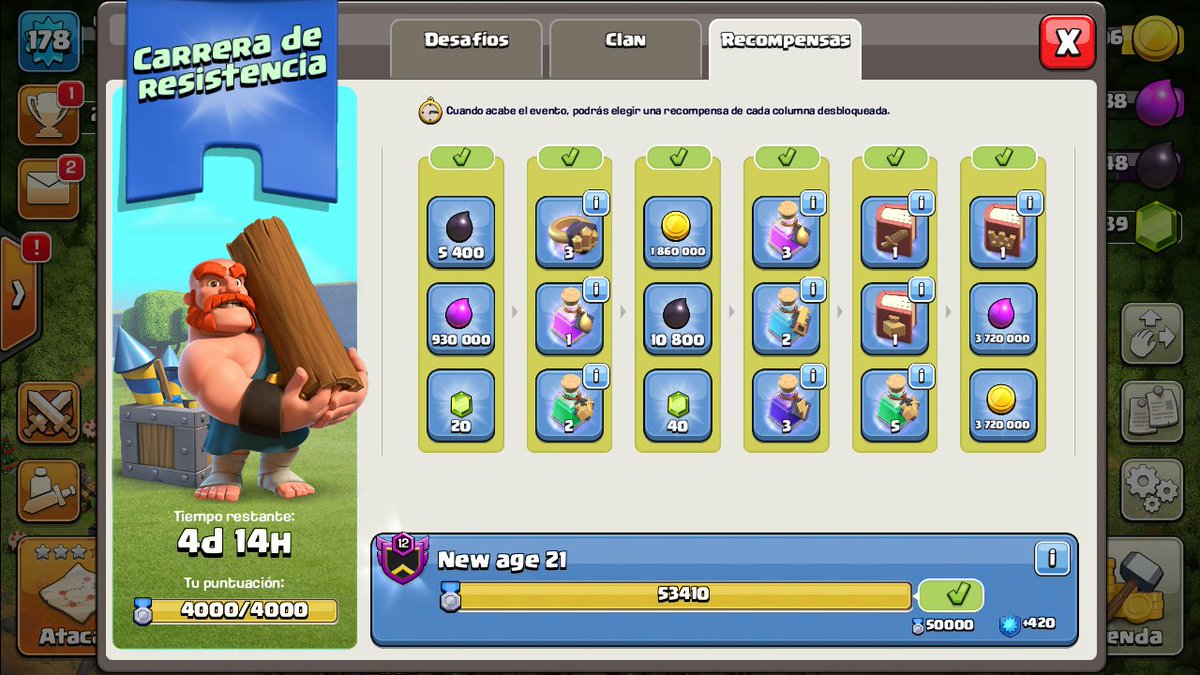 Mi aporte en los juegos del clan 🎉🎊 <a href="/NewAge21CoC/">New Age 21</a>  gracias cracks  x dejarme acompañarlos ..espero haber aportado un poco ..haber cuando nos volvemos a leer otra vez ...suerte y a seguir viviendo el CoC👊🏽