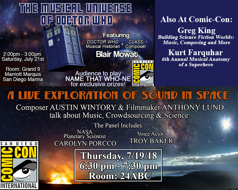 KrakowerGroup's tweet photo. @Comic_Con Lineup: Tomorrow: @LITVconcert with @awintory, @TonyLund, @carolynporco & @TroyBakerVA! Saturday - The Musical Universe Of Doctor Who Featuring @BlairMowat. #GregKing and @KurtFarquhar will also be in attendance. https://t.co/Y0mkEDNklS