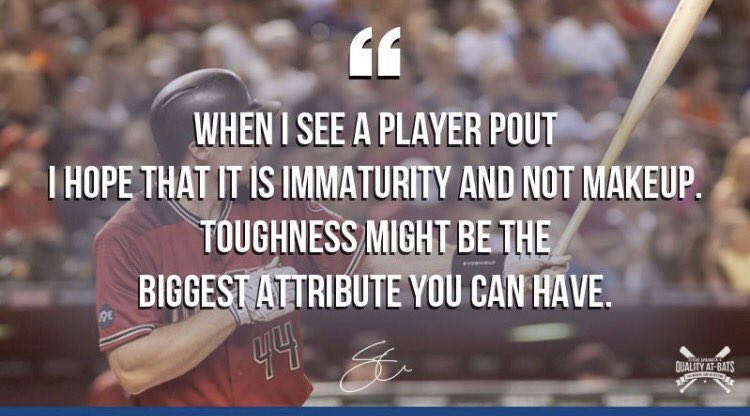 qualityatbats's tweet photo. I don't care if you get pissed just don't be a Idiot-the key is how long do we get mad for-for me it's 1 hitter then get back in the game-But don't ever let me see u pout-i'm not saying your soft but it sure does look like it https://t.co/q7i9ANYWog https://t.co/HhaehKzBwX