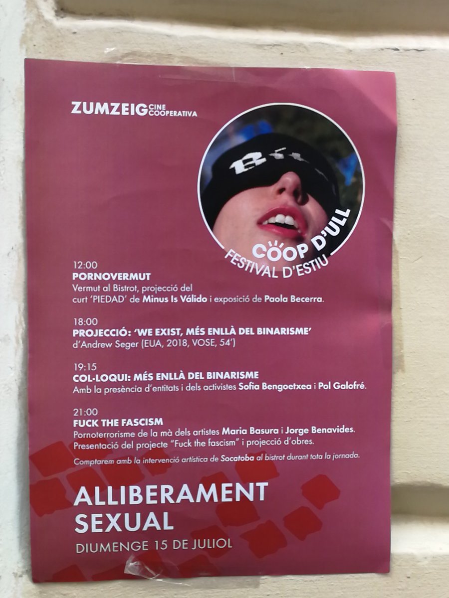 GrupEcos's tweet photo. Si no teniu plans per aquest diumenge, us presentem el #Coopdull, festival d'estiu que organitza @ZumzeigCinema, primer cinema cooperatiu de Catalunya 🖱 https://t.co/92RLVLb63l

#AlliberamentSexual #CulturaCooperativa https://t.co/kqX1Y8yWVb