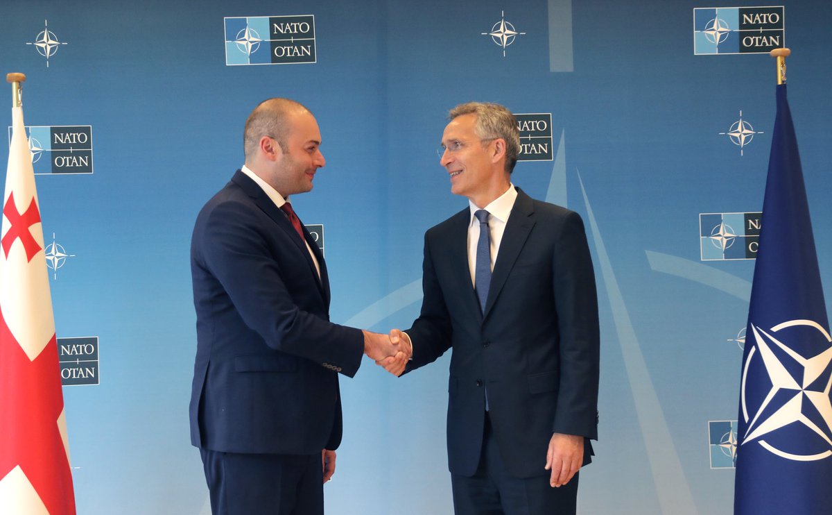 .<a href="/jensstoltenberg/">Jens Stoltenberg</a>: All 29 Allies reaffirm #Georgia to become NATO member. We r united in our support 4 GEO's security &amp; territorial integrity within its int. recognized borders including Abkhazia/South Ossetia regions. We call on Russia 2 withdraw its forces from your country🇬🇪