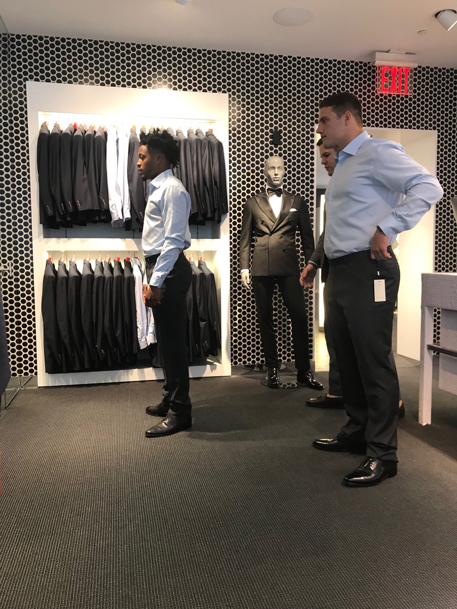 GTAthletics's tweet photo. From fitting to showtime! TaQuon and Brant looking 💯 at #ACCKickoff! #TogetherWeSwarm https://t.co/LOod5yx7Jt