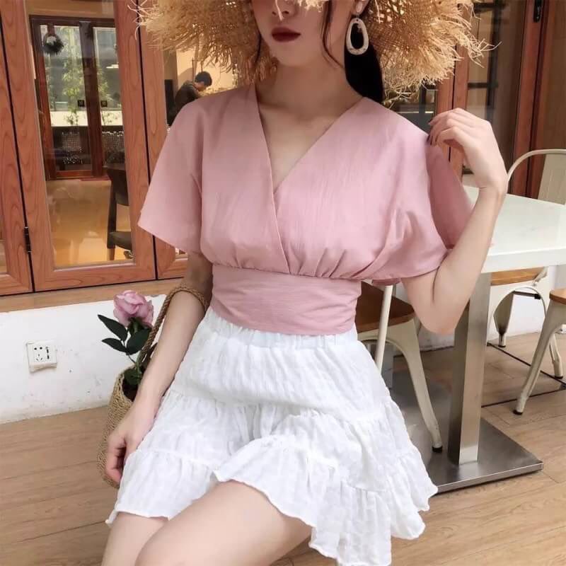 pineypiny's tweet photo. 🍑PREORDER (15-20 days) 
📍490฿ เสื้อดีเทลสวยๆ มีผูกโบว์ด้านหลัง หวานเล็กๆ 🎀💕
(Length 43 cm bust 80-90) #��สื้อผ้าแฟชั่น #เสื้อผ้าแฟชั่นเกาหลี #เสื้อผ้าเกาหลี https://t.co/euETlBDAiz