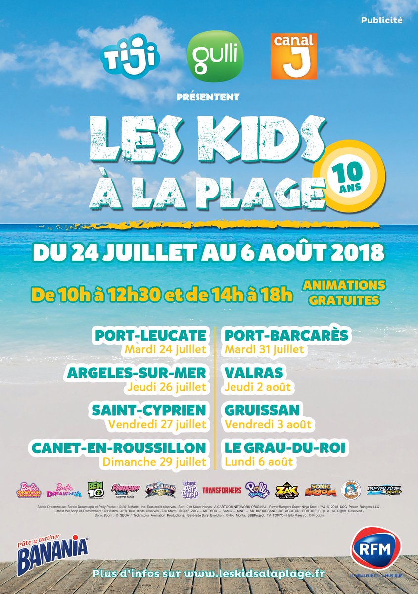 cette année encore <a href="/LAEvenements/">LAEV</a> accompagne <a href="/gulli/">Gulli</a> <a href="/canalj/">Canal J</a> #tiji sur les plus belles plages de France pour la tournée préférée des familles : les Kids à la Plage #KALP. Un village totalement réinventé et de très nombreuses surprises pour les 10 ans de ce rendez-vous incontounable