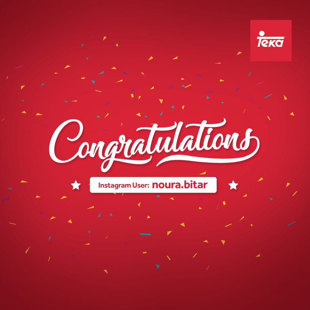 TekaUAE's tweet photo. Congratulations to Instagram user noura.bitar for winning Teka FIFA contest. A brand new Teka Ceramic Hob is waiting for you.😊
Thanks to all the participants for an amazing response. Stay tuned with Teka for next competitions.
#TekaCompetition
#WinnerAnnouncement https://t.co/BPrhqeSuSv