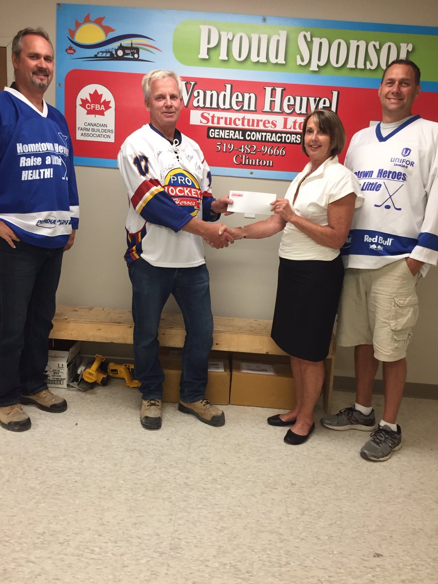 It is people like Vanden Heuvel Structures Ltd. that make the Hometown Heroes Hockey Happen. Here is a photo with <a href="/devereaux_gwen/">Gwen Devereaux</a>  and these silver sponsors! Looking forward to seeing them at the game! 

See you at the game Thursday July 19th. Puck drop 7 p.m.