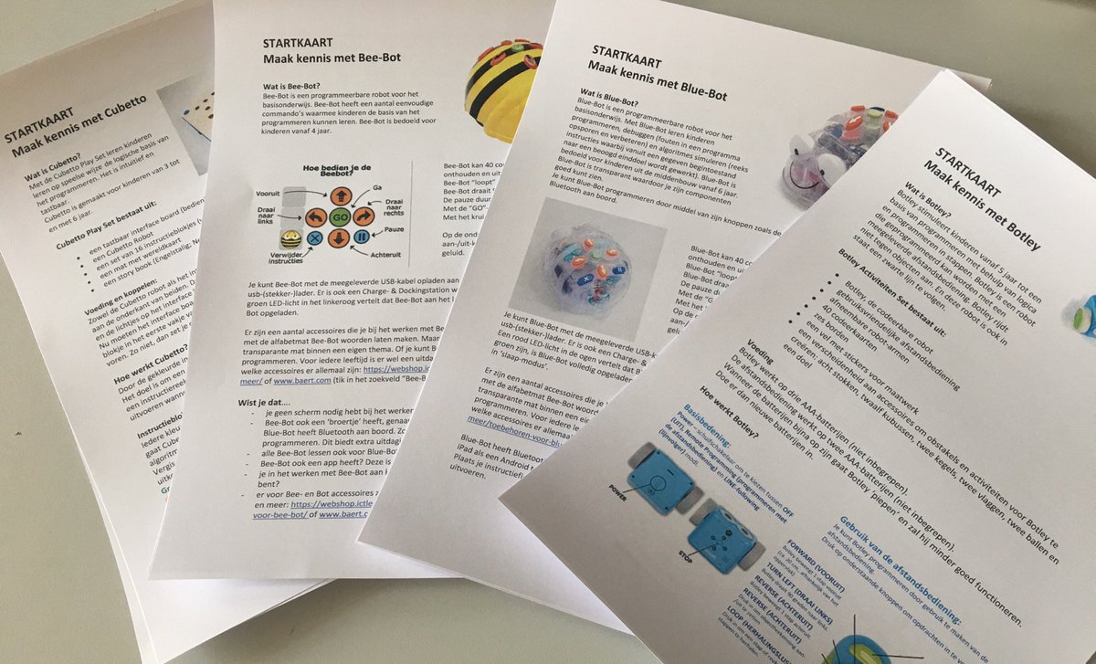 ictLESKIST's tweet photo. #ADayAtTheOffice - samen met @sofievbrunschot zeer productief geweest met het maken van onze #startkaarten #programmeren #onderwijs #bibliotheek #BeeBot #BlueBot #Cubetto #Botley https://t.co/S2PzdJLvQD