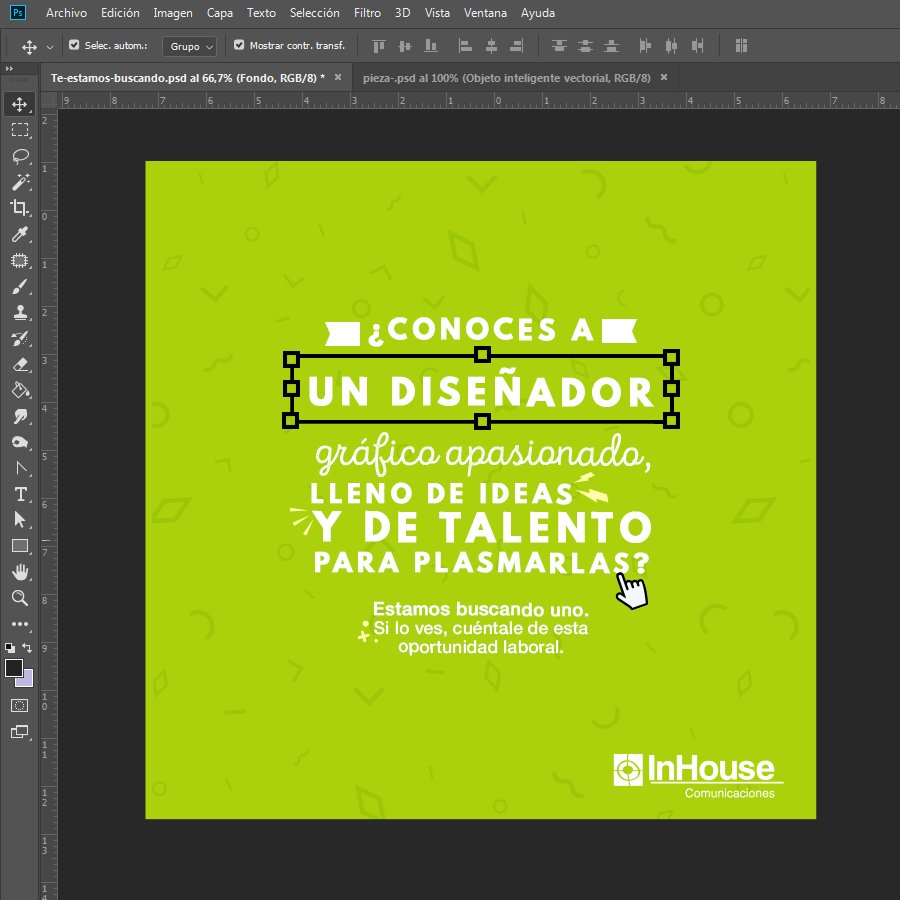 inhouse_com's tweet photo. En el equipo InHouse estamos en búsqueda de un diseñador gráfico jr. ✒️🖱️ Si conoces alguno que cumpla con estos requisitos, dile que nos envíe su CV y portafolio al correo gestionhumana@prensanet.net.co. 😎

Consulta la oferta completa aquí: 👉 https://t.co/6vUlofigQG https://t.co/bWdM3kjUtV
