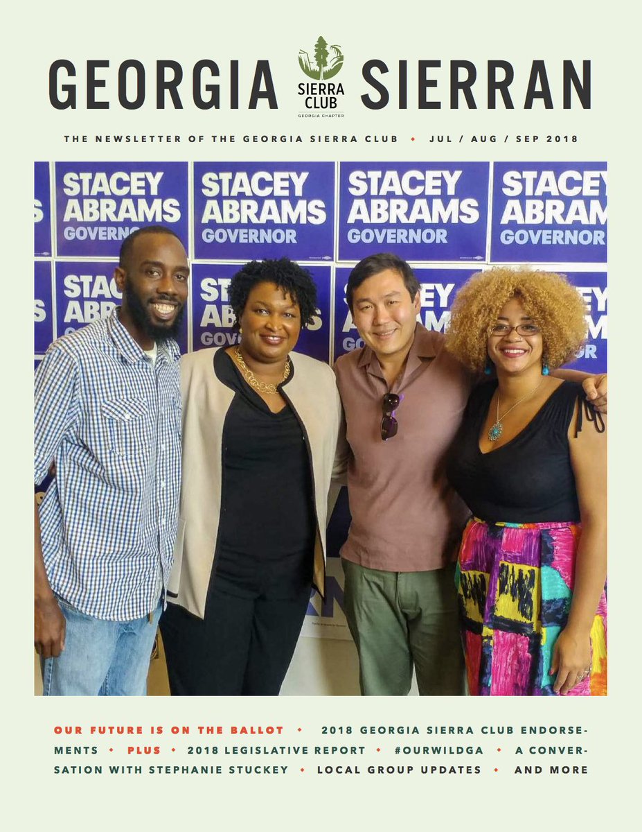staceyabrams's tweet photo. Our campaign for progress has earned the endorsement of @GASierraClub! I am excited to continue working with them to protect the natural resources that make our state beautiful. 1/ #TeamAbrams #gapol https://t.co/YaKmoQiJor