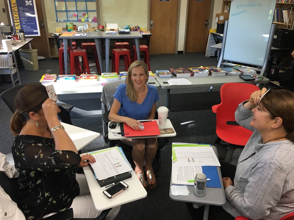 BlessingMahopac's tweet photo. Teachers at work! Making stations materials! #GuidedMathTTT #MathRocksinPac @Ms_Forman_MHS https://t.co/p436bs0gtr