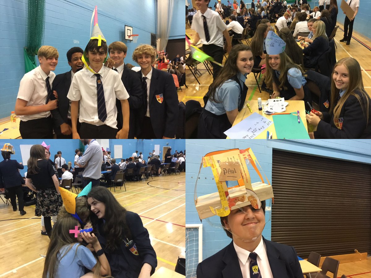 OrmskirkSchool's tweet photo. Maths inspired hats designed, constructed and modelled by year 10 #STEMChallengeDay https://t.co/wZIIdZrGTf